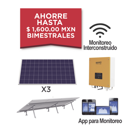 Kit Solar para Interconexión de 1 KW de potencia